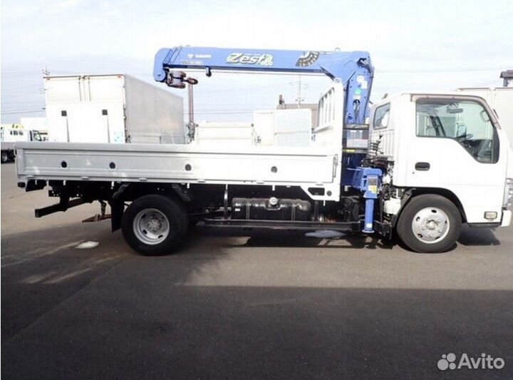 Бортовой грузовик Isuzu Elf с КМУ Tadano, 2015