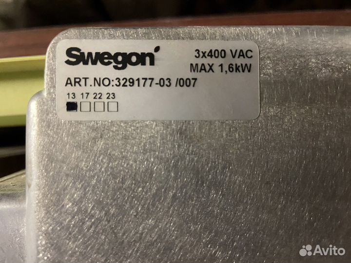 Motor controller swegon 3х400 VAC max 1,6 kW