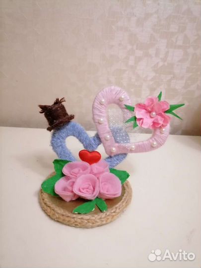 Поделка в школу композиция влюблённых сердец