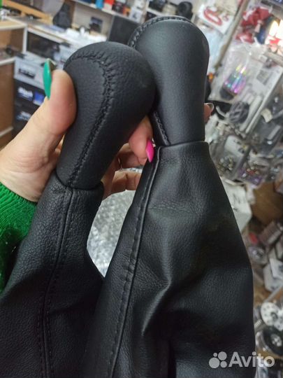 Ручка кпп с чехлом кожзам кожа