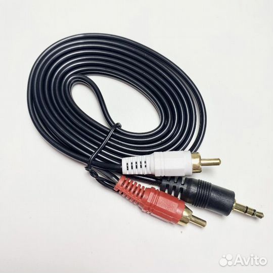 Кабель новый AV Aux 3,5 - 2 RCA / 1,5 метра