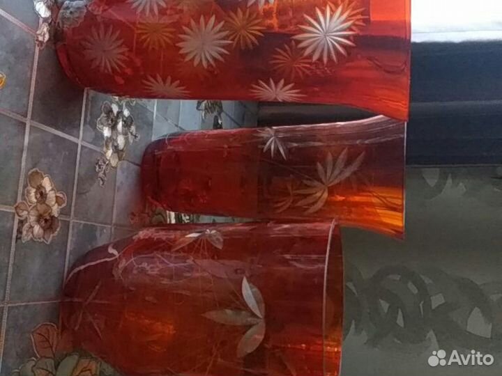 Ваза хрустальная СССР, гутное стекло