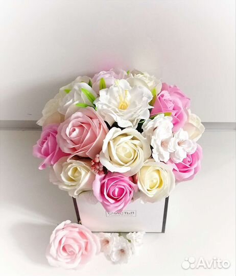 Подарок, цветы из вспененного мыла