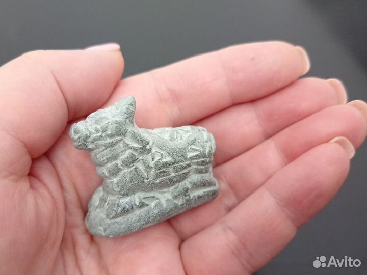 Статуэтка Бык Нанди из камня серая. Индия