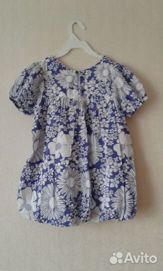 Блуза хб для девочки с коротким рукавом uniqlo