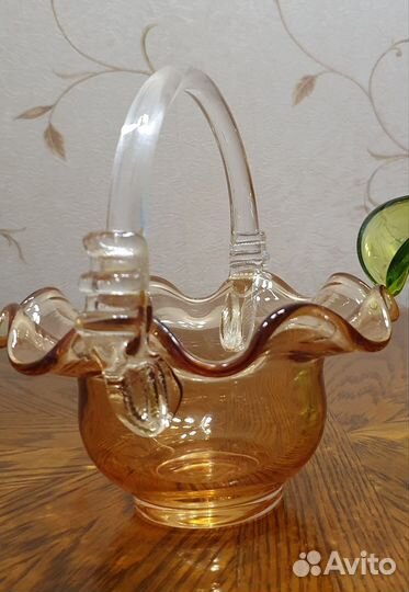 Вазы/корзинки цветное стекло СССР