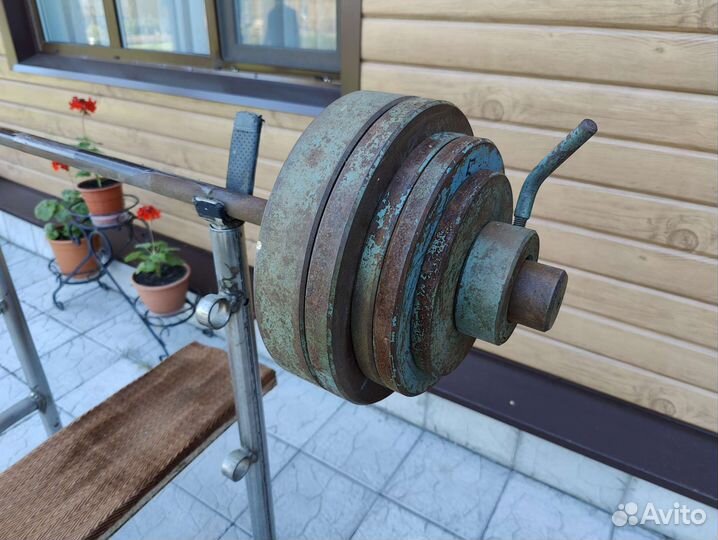 Штанга 100 кг со скамьей