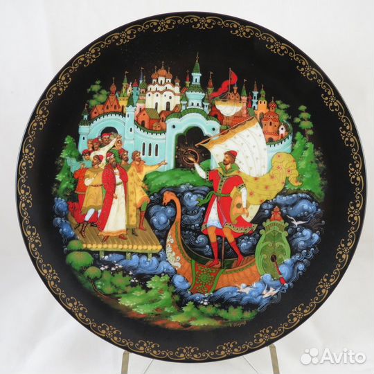 Тарелки серии Русские Сказки Пушкин СССР Палех