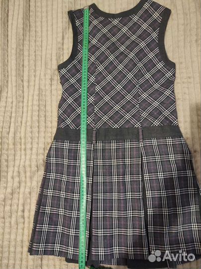 Школьный сарафан (серо-розовая клетка) р. 146