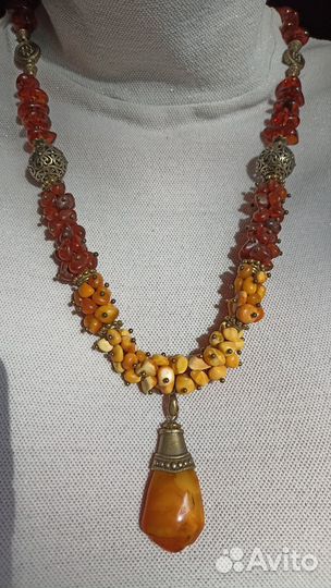 Янтарные бусы натуральные