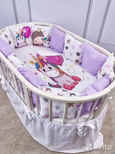 Новые бортики в кроватку с одеялом