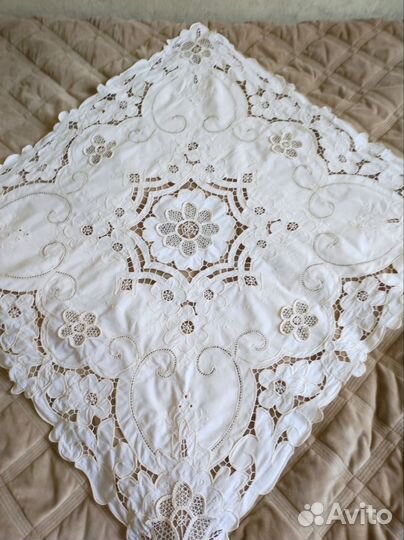 Скатерть ГДР, ришелье, винтаж, 80*80