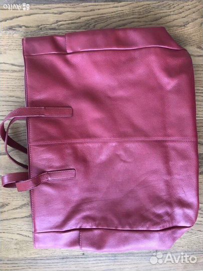 Сумка натуральная кожа красная