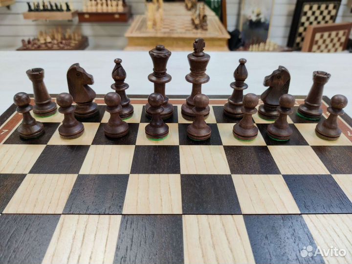 Шахматы Стаунтон черные дерево