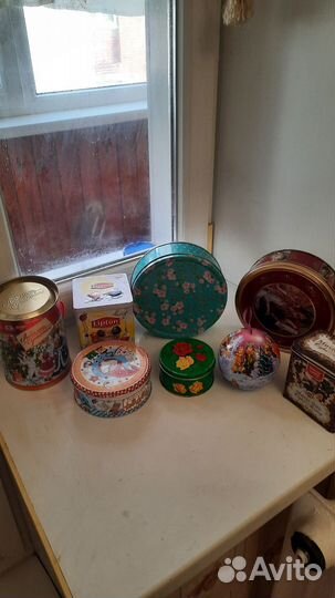 Жестяные банки коробки от чая, печенья, конфет 8шт