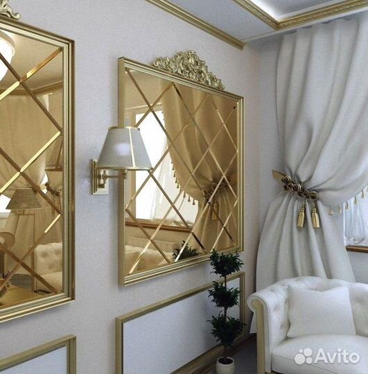 Зеркальная плитка в ванной