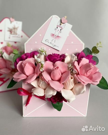 Букет из мыльных цветов, подарок учителю