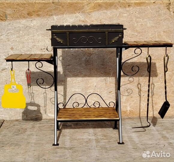 Мангал, очаг для казана, 2 столика. Сталь 4 мм