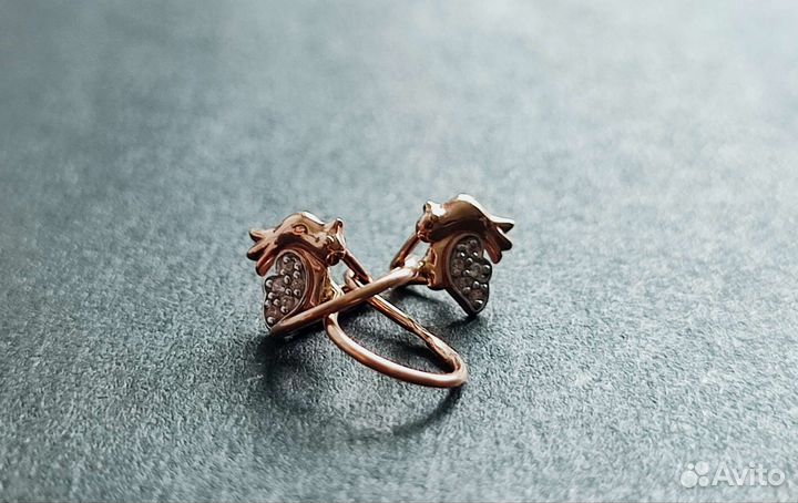 Золотые серьги детские 585 пробы