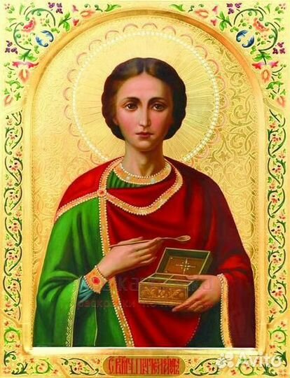 Алмазная мозаика 40x50 Икона Святого Великомученик