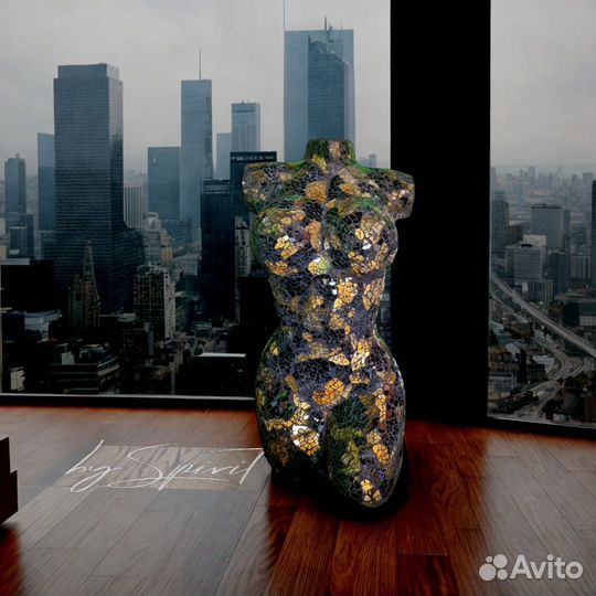 Светильник Статуя Черное Золото