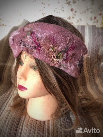 Повязка на голову валяная из мериноса