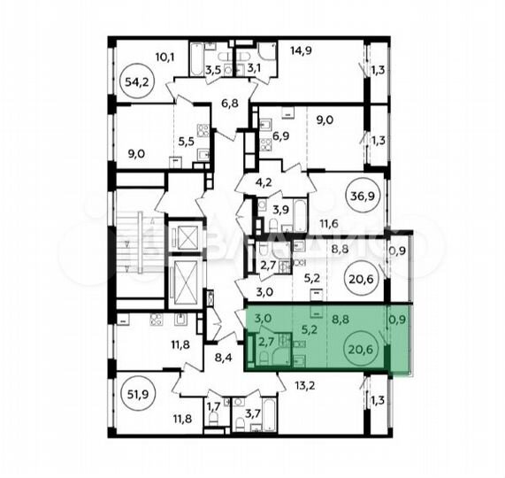 Квартира-студия, 20,6 м², 3/16 эт.
