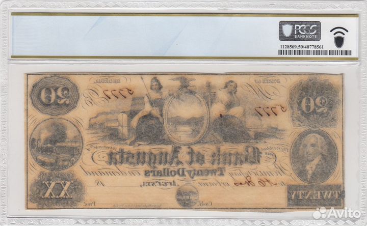 Банкнота 1850 года Джорджия слаб pcgs 50 PPQ