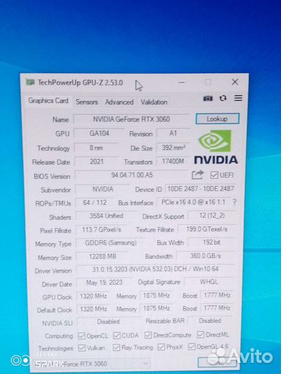 Видеокарта rtx 3060 12 гб