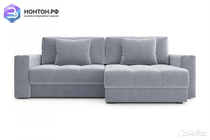 Диван угловой тик-так Монарх серый