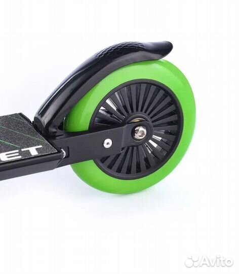 Самокат rocket R0089, 125 мм, зеленый
