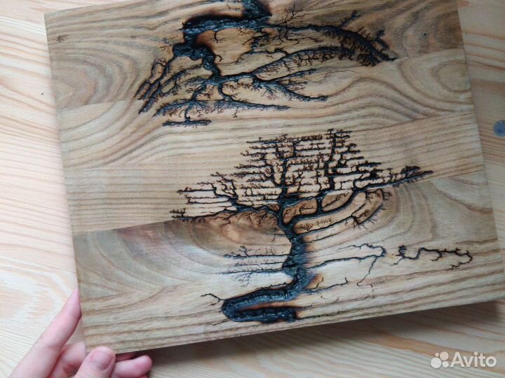 Деревянная тарелка, блюдо, панно