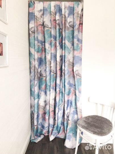 Шторы с принтом/Шторы с крупным цветочным рисунком