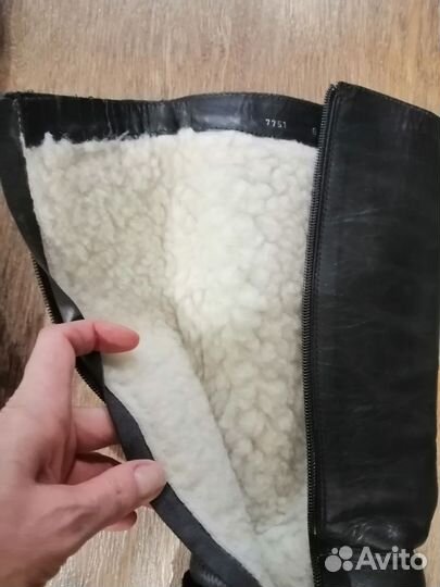 Идеальные кожные сапоги на платформе 38