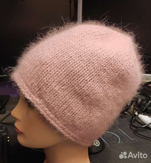 Шапка бини с пухом норки и альпакой