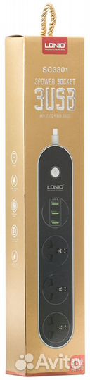 Сетевой фильтр с USB ldnio SC3301 3USB*3,1A 1,6м