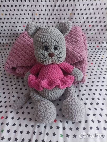 Плед детский вязаный ручная работа