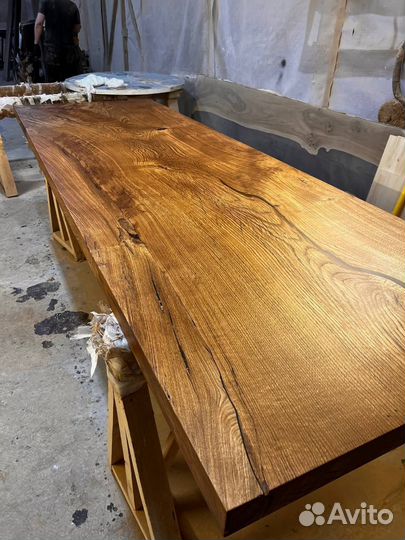 Стол лофт из массива цельного дуба