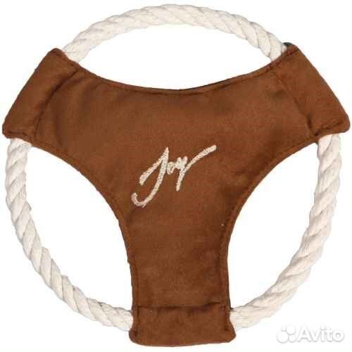 Тарелка Фрисби D20см JOY текстильная игрушка коричневая для собак