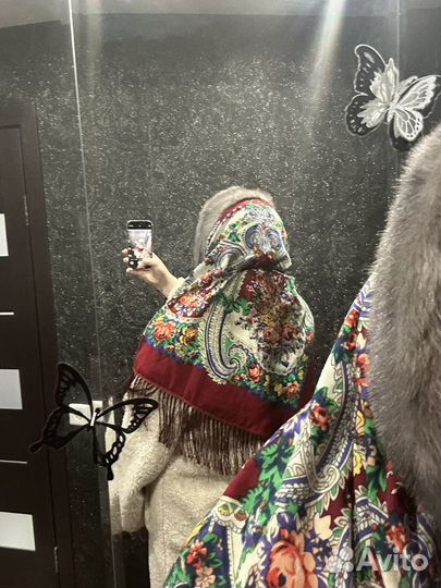 Платок с мехом норки