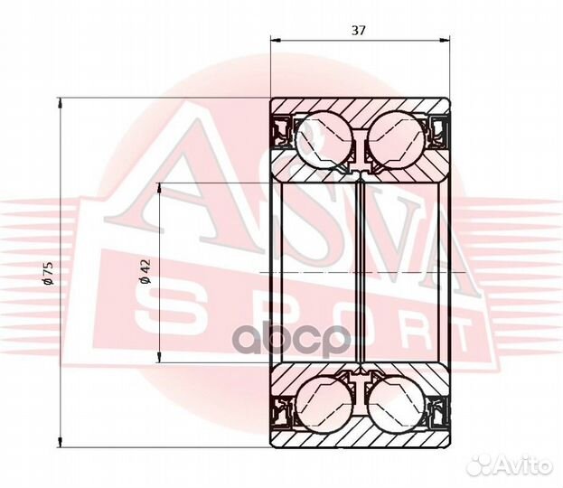 Подшипник ступичный задний (42x75x37) dacm42750037