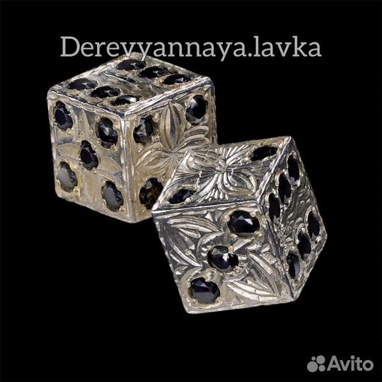 Кости(зарики)для нард серебряные Арт.004