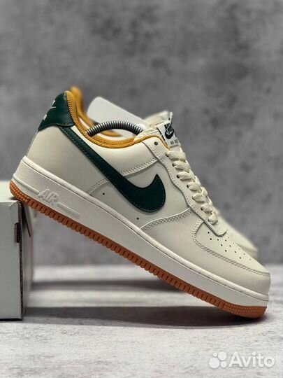 Кроссовки Nike Air Force 1 Light Brown Green (Арт.24945)