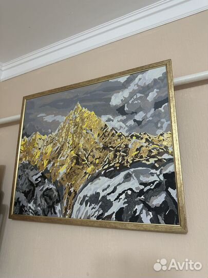 Картины по номерам. Готовые. Олень и Горы