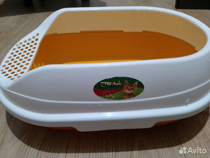 Туалет для кошек овальный с бортом