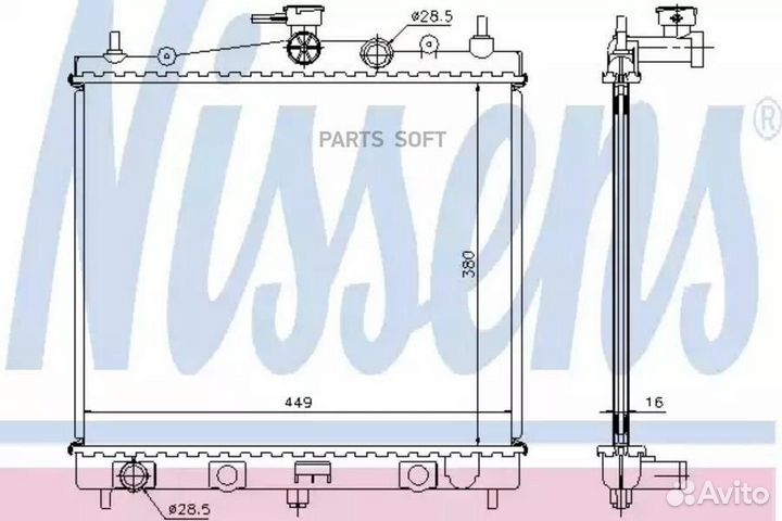 Радиатор двигателя renault clio III (05) 1.4 i 16V