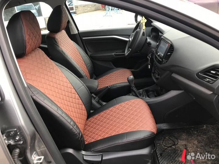 Чехлы из экокожи лада веста cross