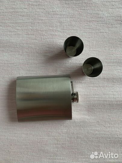 Фляжка и 2 рюмки нержавеющая сталь