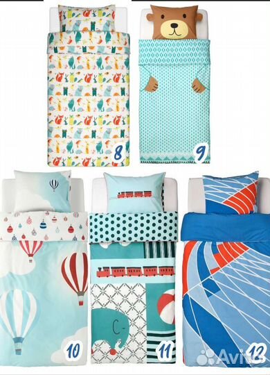 Детское бельё Икеа 150х200, 110х125, 60х120