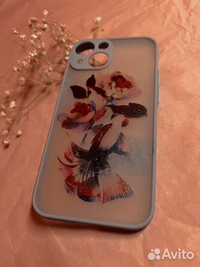 Чехол «Японская рыбка с цветами» на iPhone 13mini